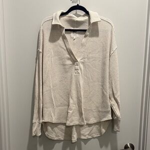 Aerie Off-White Waffle Knit Top